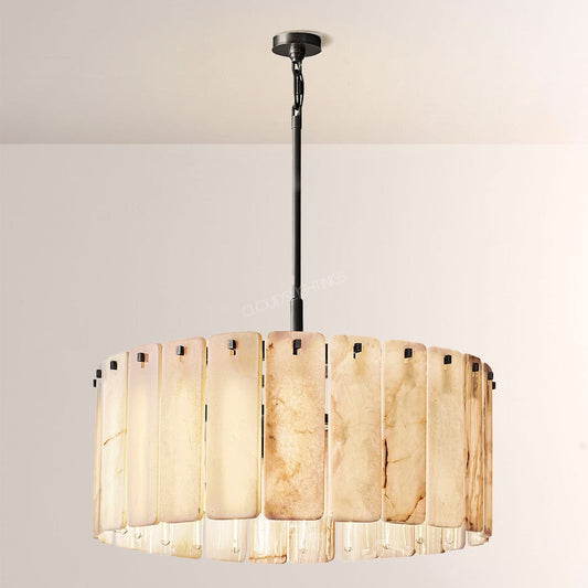 Belamet Alabaster  Round Chandelier 36"D