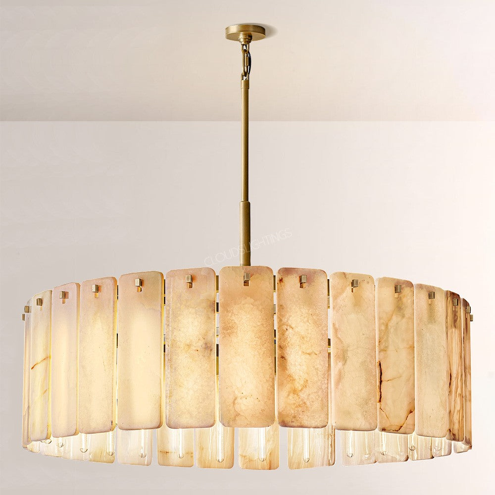 Belamet Alabaster Round Chandelier 48"D