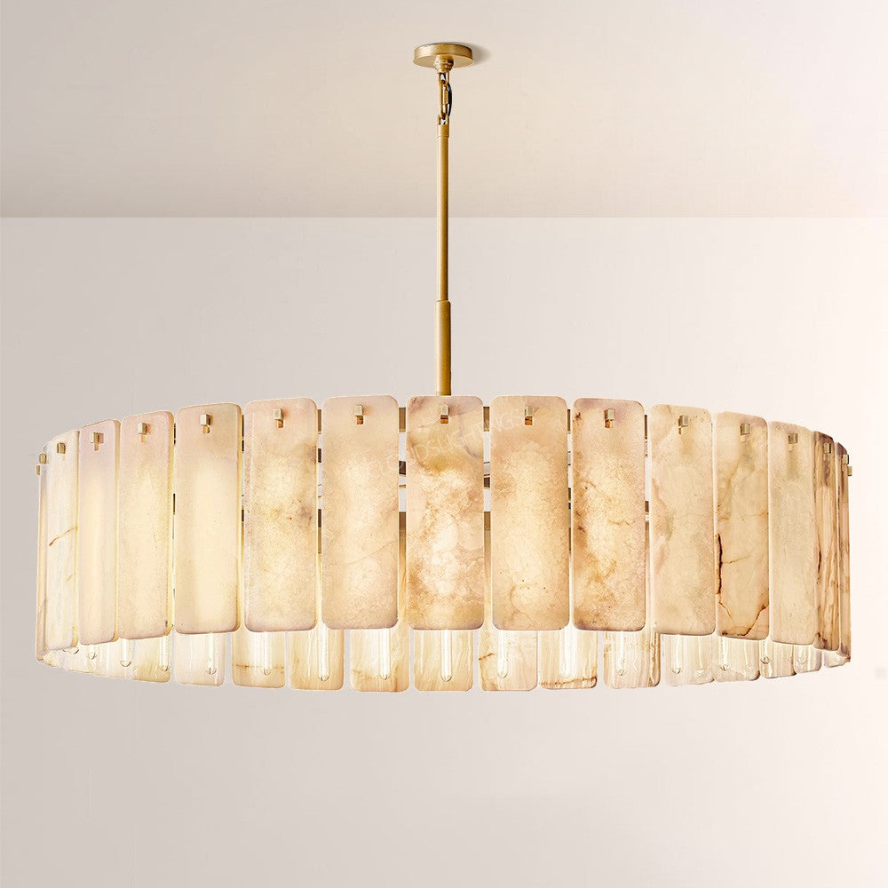 Belamet Alabaster Round Chandelier 60"D