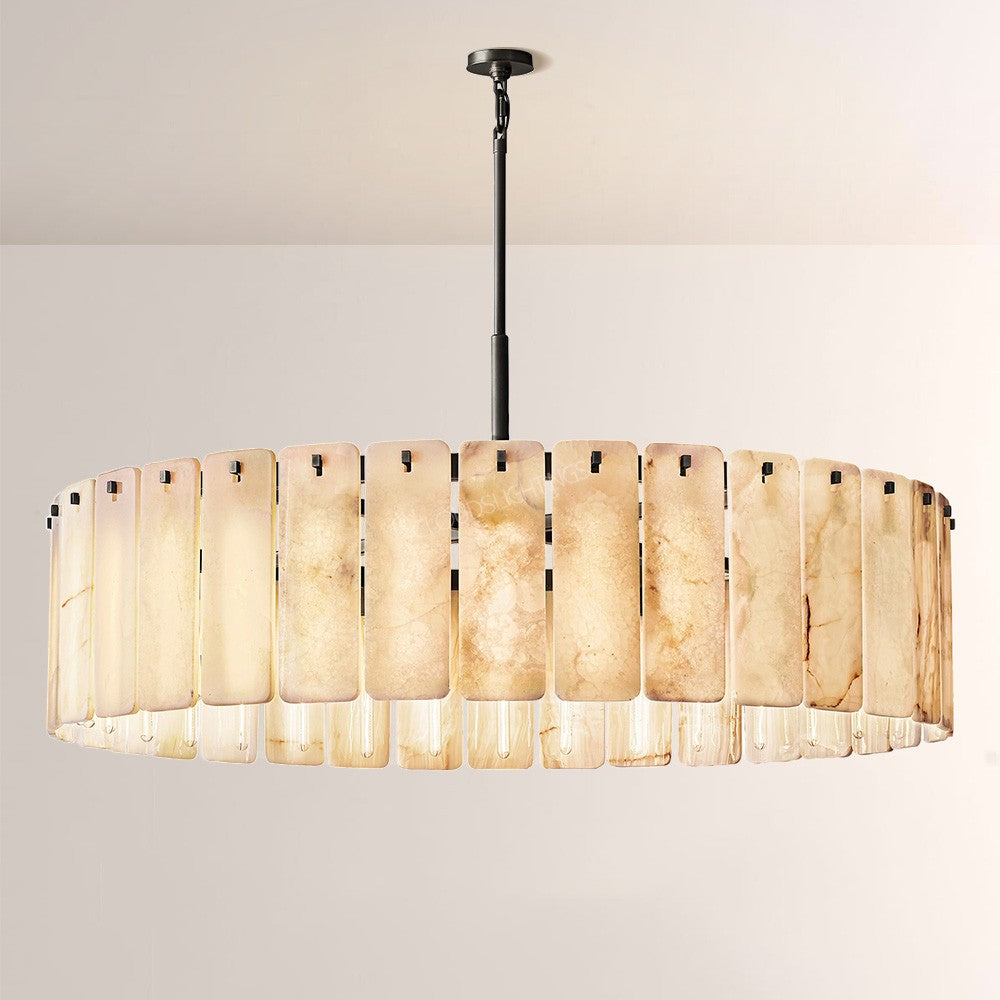 Belamet Alabaster Round Chandelier 60"D