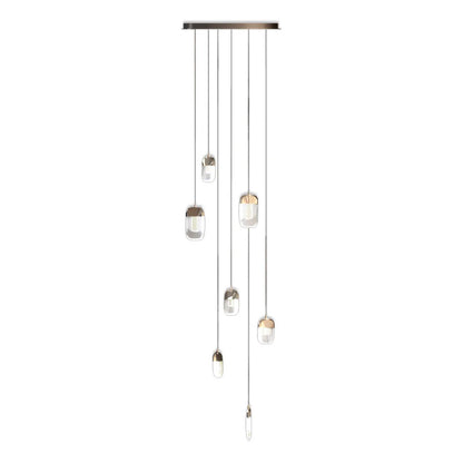 Chandelier for Staircase Full Copper Luxury Crystal Ceiling Light