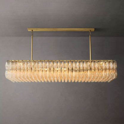 Tarin Clear Glass Rectangular Chandelier 74"