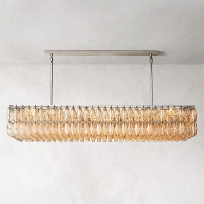 Tarin Clear Glass Rectangular Chandelier 74"