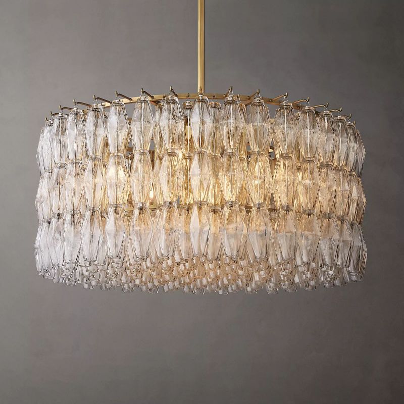 Tarin Clear Glass Round Chandelier 37"