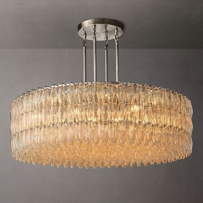 Tarin Clear Glass Round Chandelier 62"