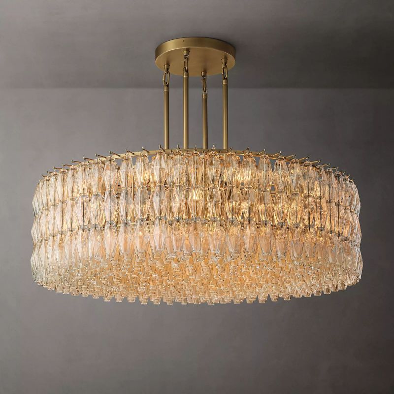 Tarin Clear Glass Round Chandelier 62"