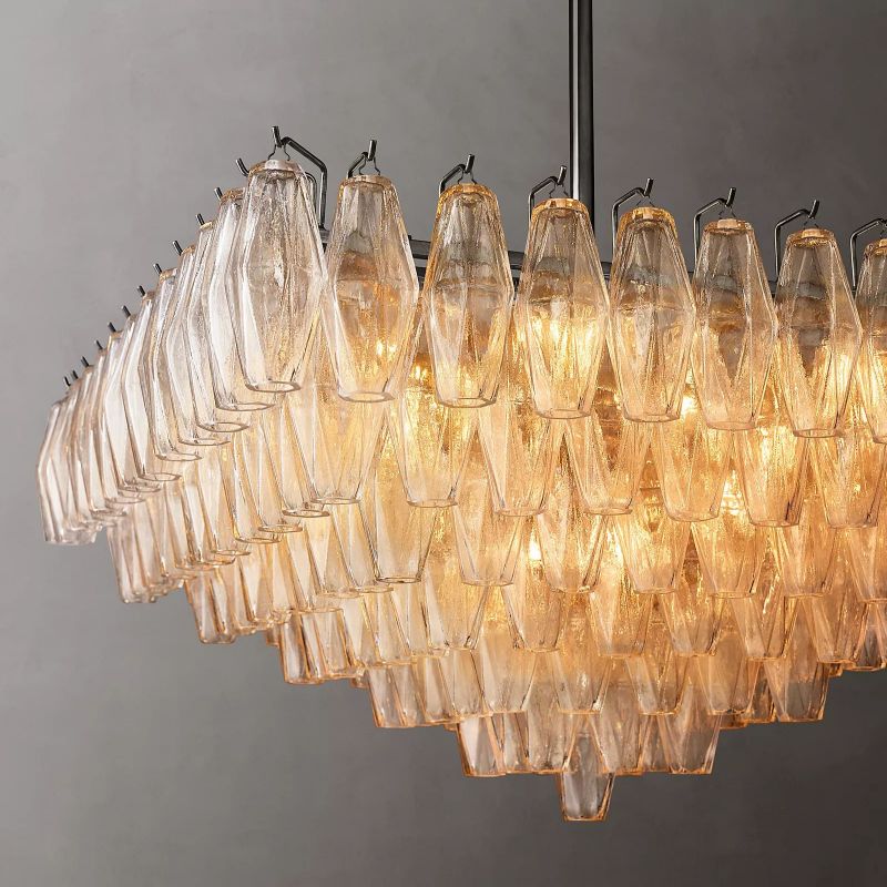 Tarin Clear Glass Square Chandelier 32"