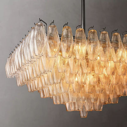 Tarin Clear Glass Square Chandelier 32"