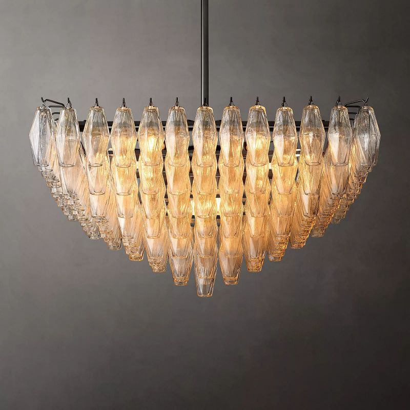 Tarin Clear Glass Square Chandelier 32"
