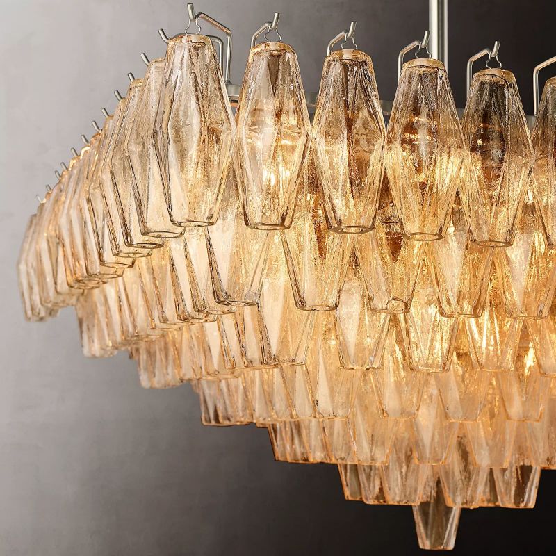 Tarin Clear Glass Square Chandelier 32"