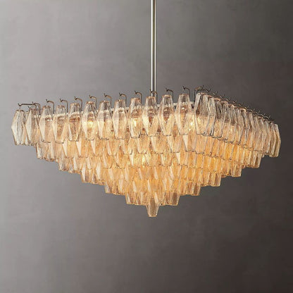 Tarin Clear Glass Square Chandelier 32"