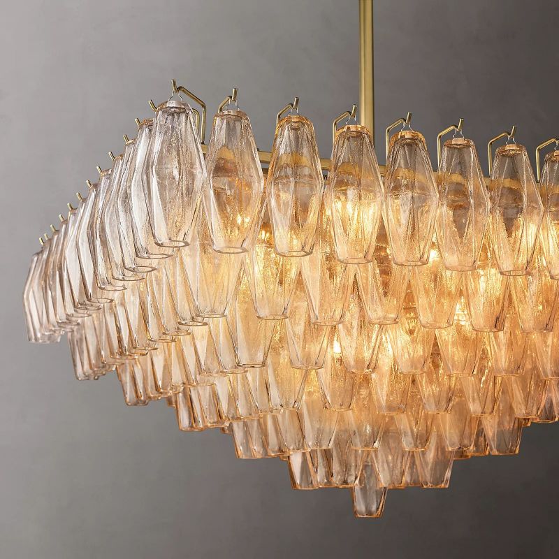 Tarin Clear Glass Square Chandelier 32"