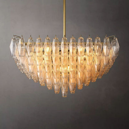 Tarin Clear Glass Square Chandelier 32"