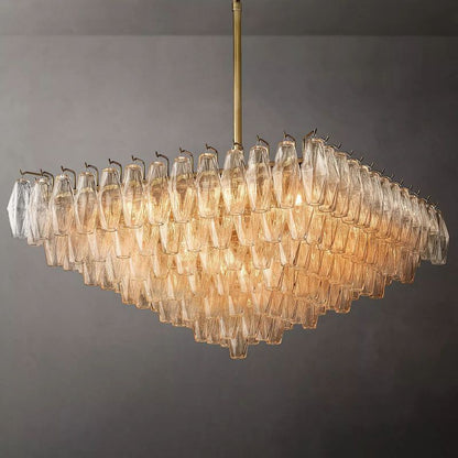 Tarin Clear Glass Square Chandelier 32"
