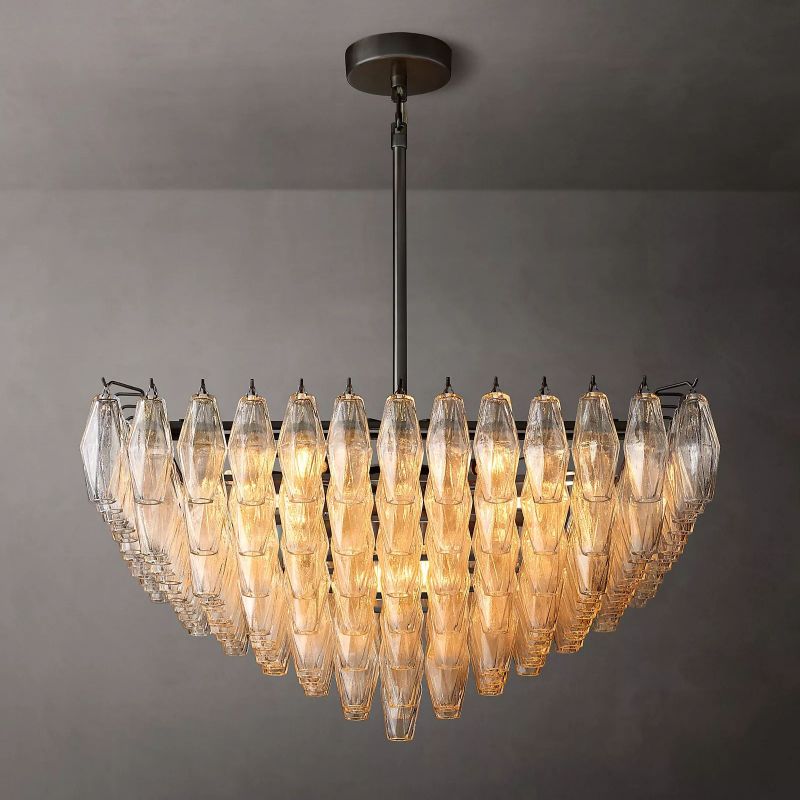 Tarin Clear Glass Square Chandelier 32"