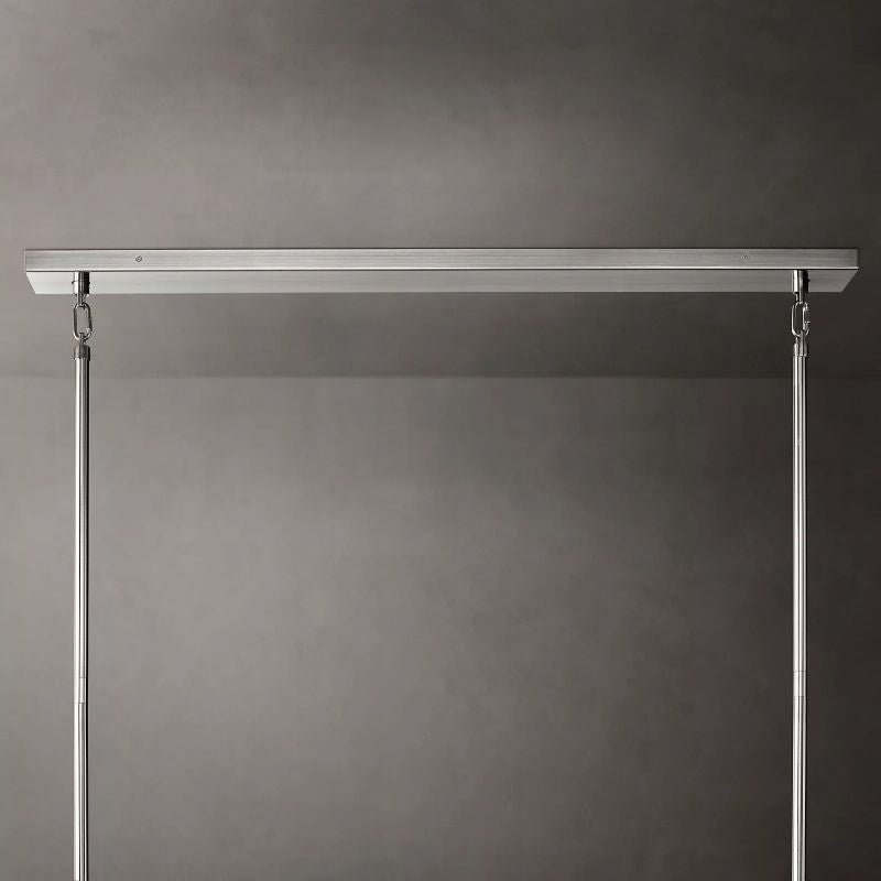 Tarin Clear Glass Tiered Rectangular Chandelier 74"