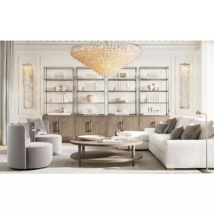 Tarin Clear Glass Tiered Round Chandelier 62"