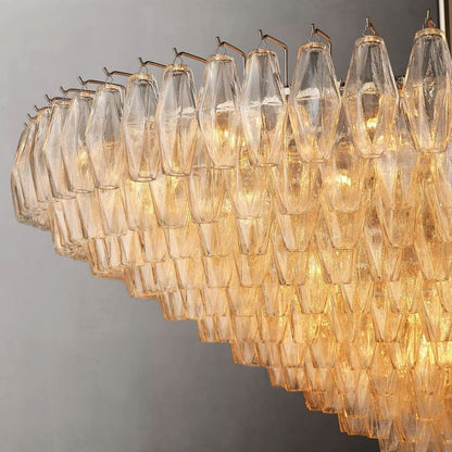 Tarin Clear Glass Tiered Round Chandelier 62"