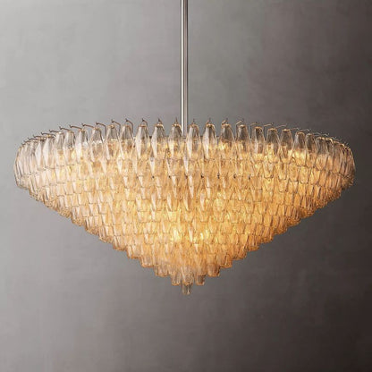 Tarin Clear Glass Tiered Round Chandelier 62"