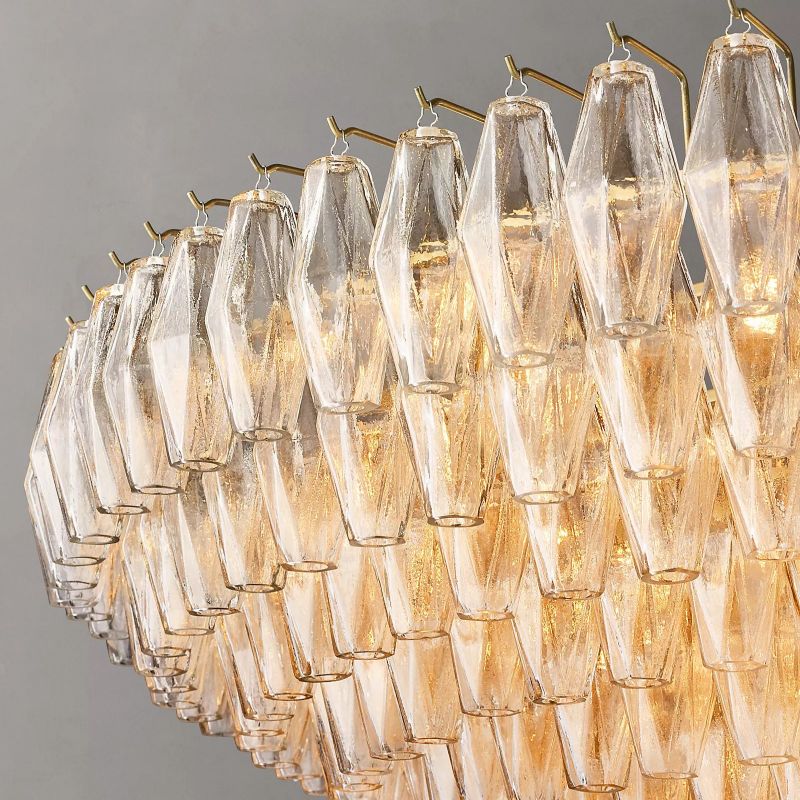 Tarin Clear Glass Tiered Round Chandelier 62"