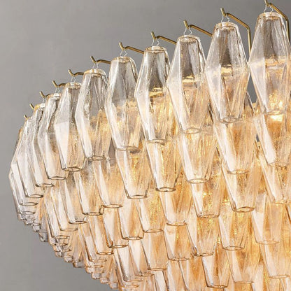 Tarin Clear Glass Tiered Round Chandelier 62"