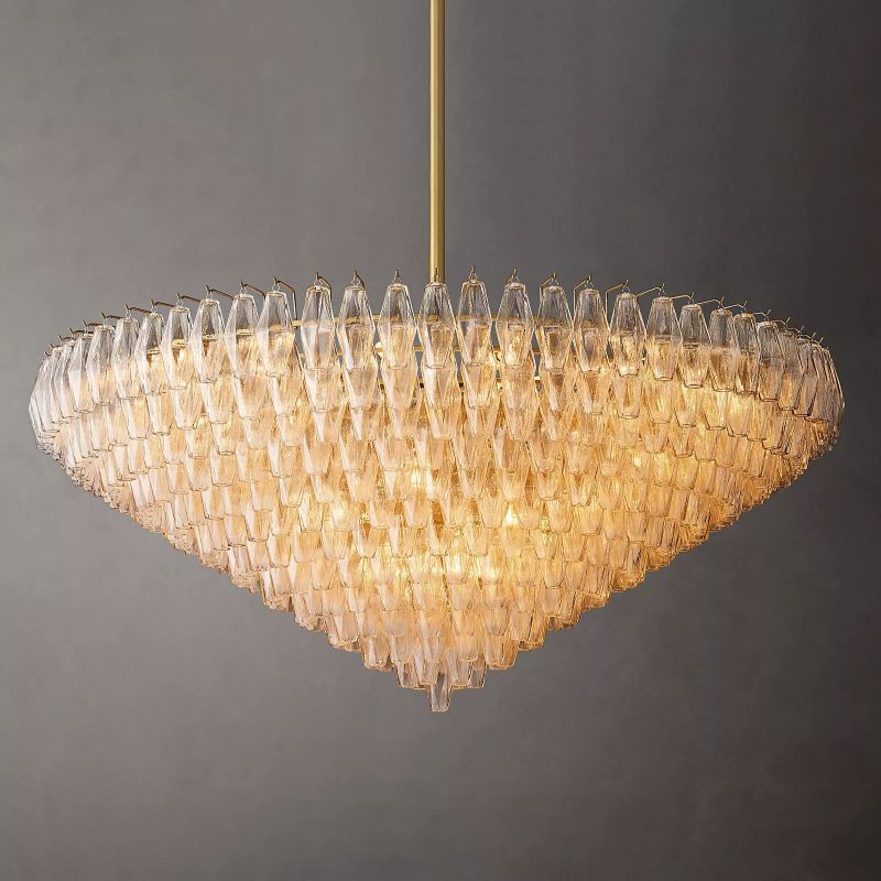 Tarin Clear Glass Tiered Round Chandelier 62"
