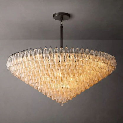Tarin Clear Glass Tiered Round Chandelier 62"