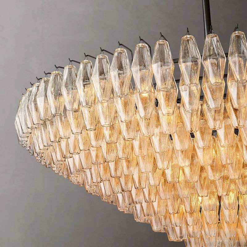 Tarin Clear Glass Tiered Round Chandelier 62"