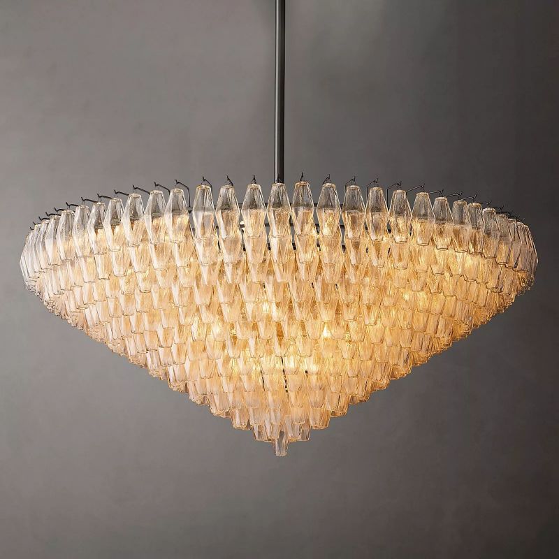 Tarin Clear Glass Tiered Round Chandelier 62"