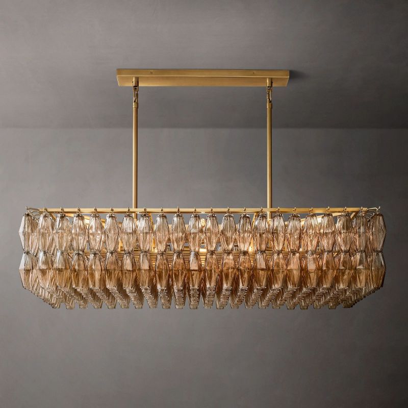 Tarin Glass Rectangular Chandelier 54"