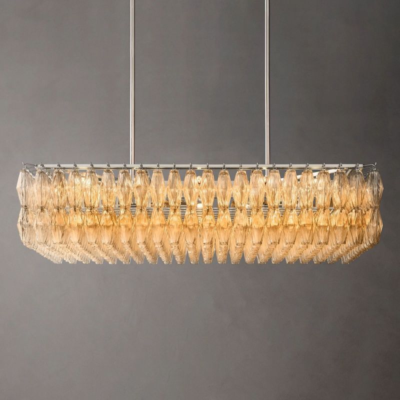 Tarin Glass Rectangular Chandelier 54"
