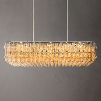 Tarin Glass Rectangular Chandelier 54"