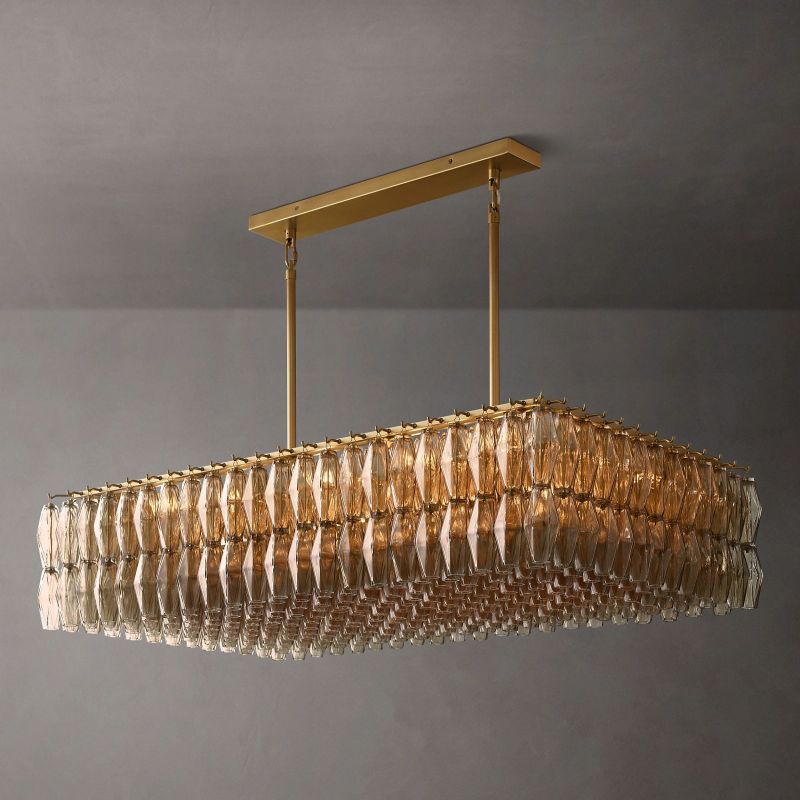 Tarin Glass Rectangular Chandelier 54"