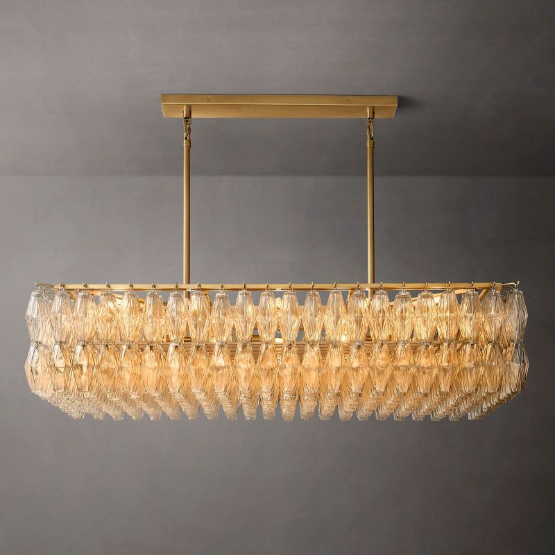 Tarin Glass Rectangular Chandelier 54"