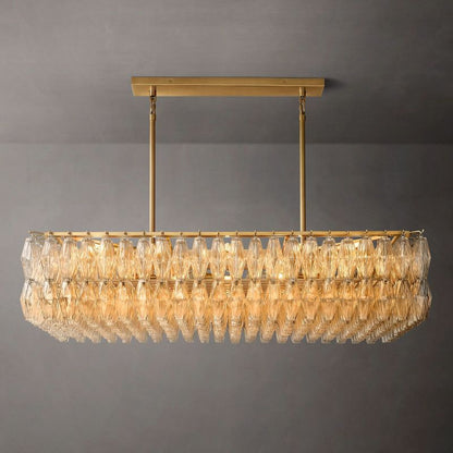 Tarin Glass Rectangular Chandelier 54"