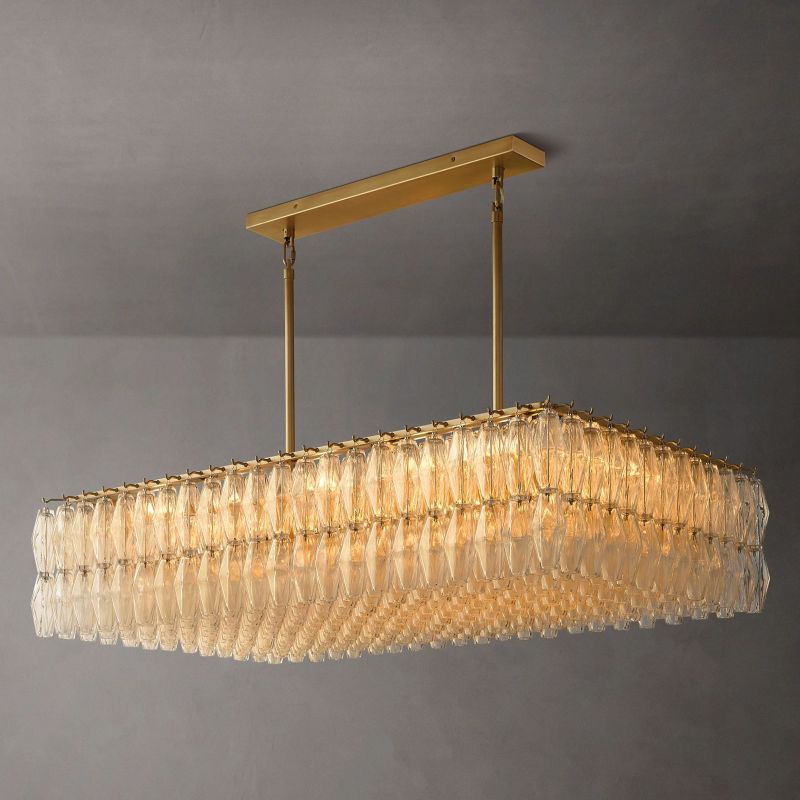 Tarin Glass Rectangular Chandelier 54"
