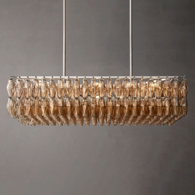 Tarin Glass Rectangular Chandelier 54"