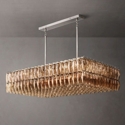 Tarin Glass Rectangular Chandelier 54"