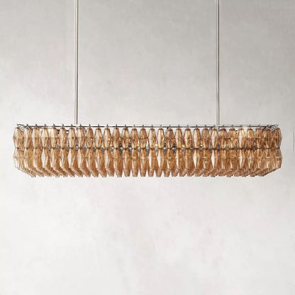 Tarin Smoke Glass Rectangular Chandelier 74"