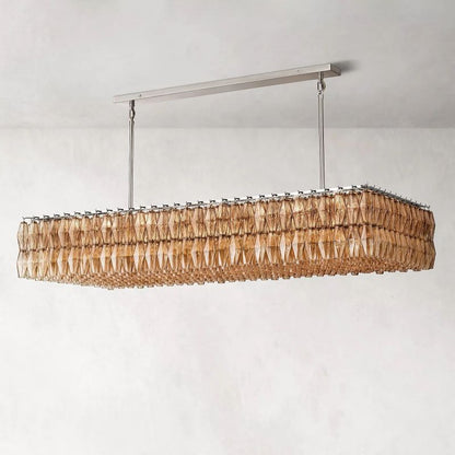 Tarin Smoke Glass Rectangular Chandelier 74"