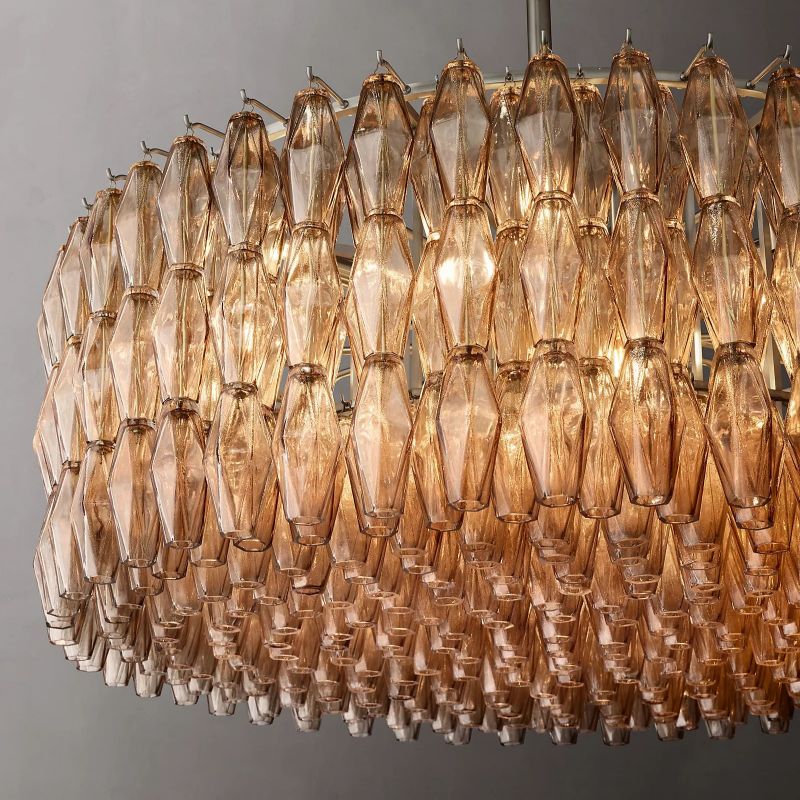 Tarin Smoke Glass Round Chandelier 47"