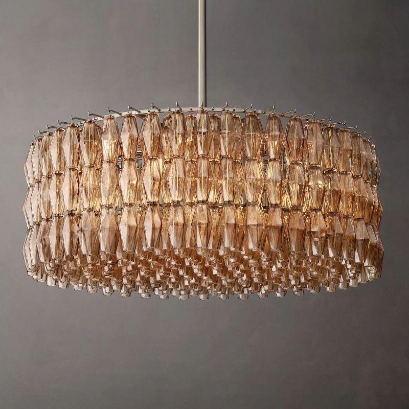 Tarin Smoke Glass Round Chandelier 47"