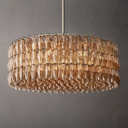 Tarin Smoke Glass Round Chandelier 47"