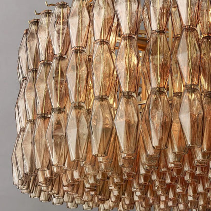 Tarin Smoke Glass Round Chandelier 47"
