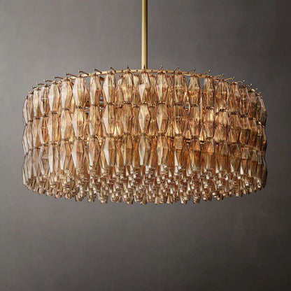 Tarin Smoke Glass Round Chandelier 47"