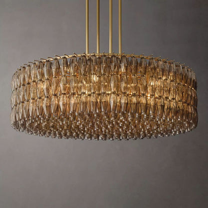 Tarin Smoke Glass Round Chandelier 62"