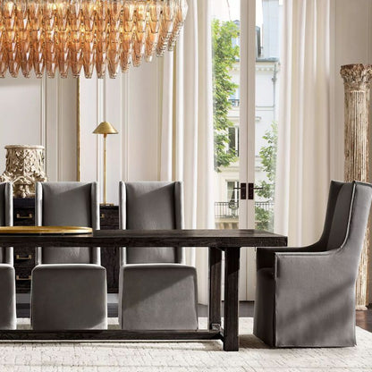 Tarin Smoke Glass Tiered Rectangular Chandelier 54"
