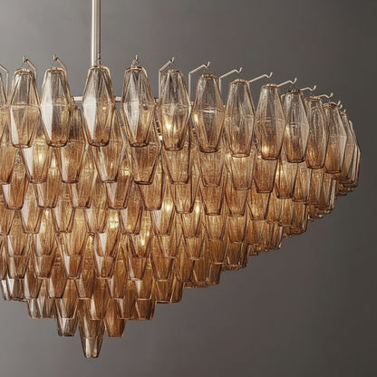 Tarin Smoke Glass Tiered Round Chandelier 47"
