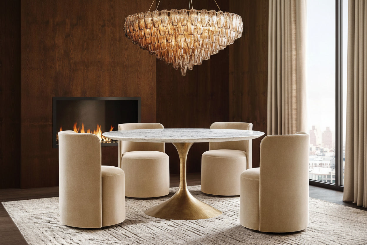 Tarin Smoke Glass Tiered Round Chandelier 47"