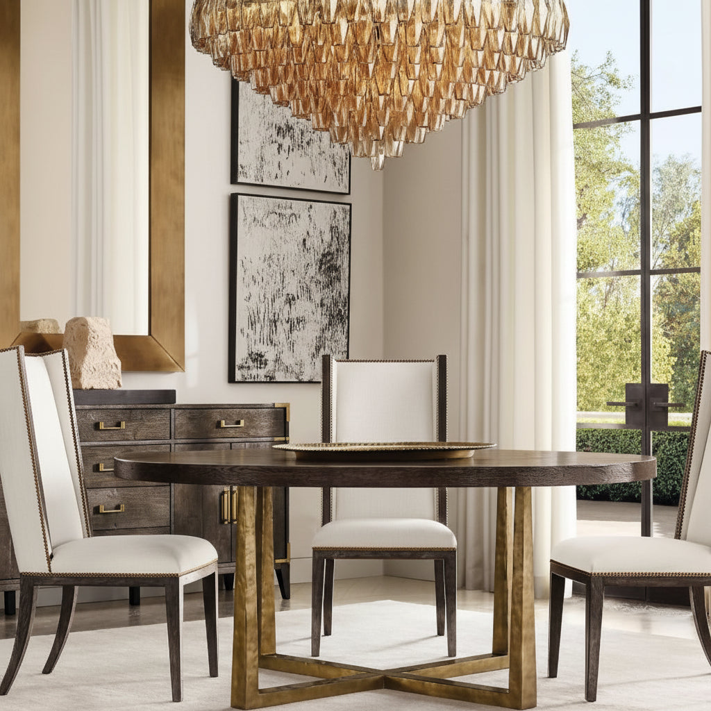 Tarin Smoke Glass Tiered Round Chandelier 62"